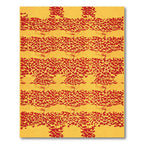 Crimson Textured Horizontal Strips Rug