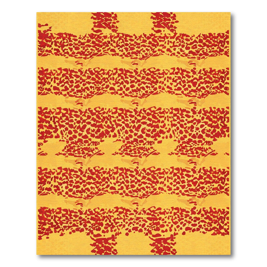 Crimson Textured Horizontal Strips Rug