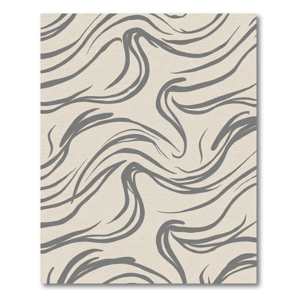 Gray Abstract Swirl Flow Rug