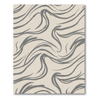 Gray Abstract Swirl Flow Rug
