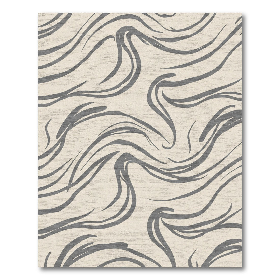 Gray Abstract Swirl Flow Rug
