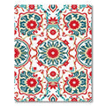 Red Teal Golden Medallion Floral Rug