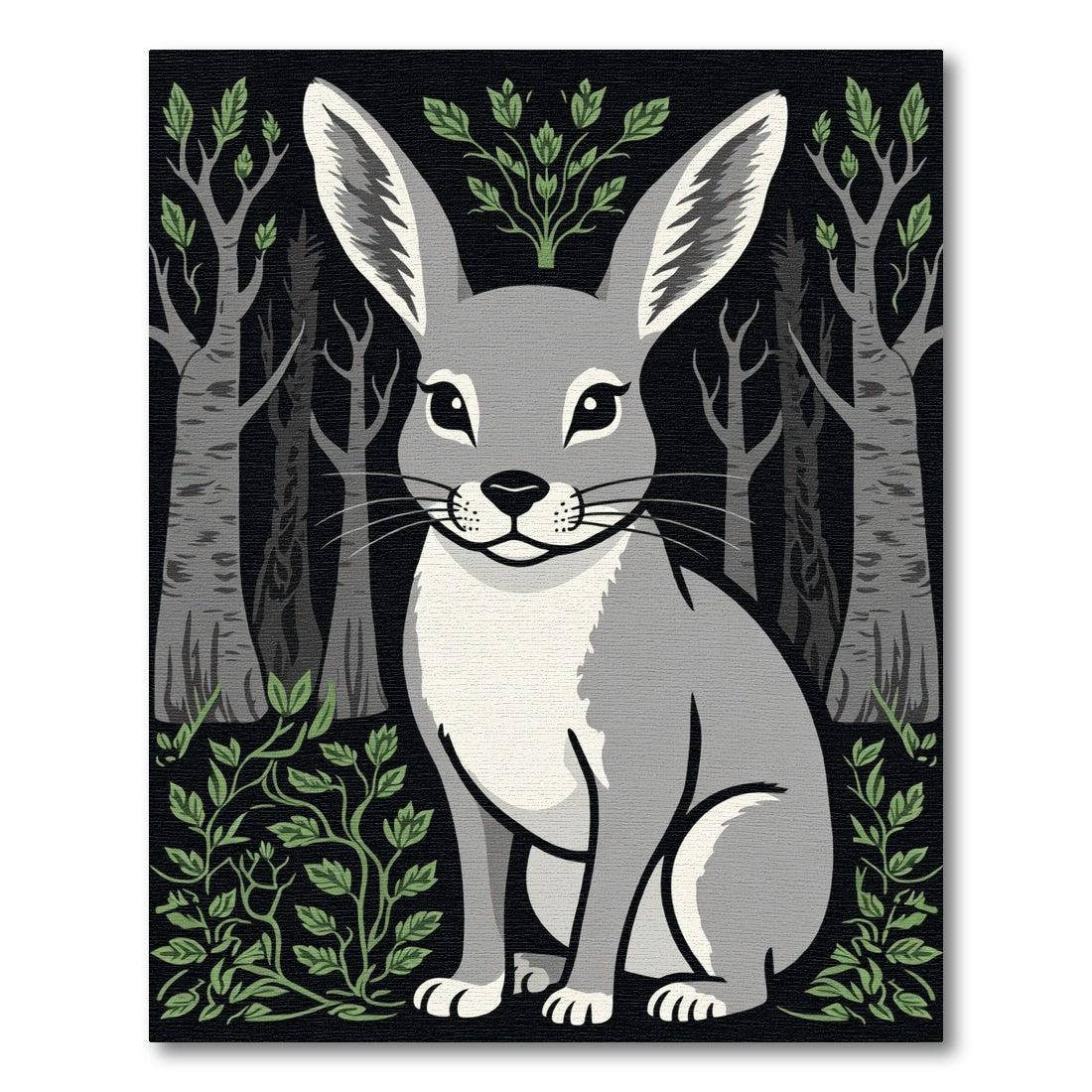 Gray Hare Woodland Grove Composition Rug