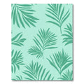 Teal Palm Frond Tropical Pattern Rug