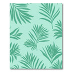 Teal Palm Frond Tropical Pattern Rug