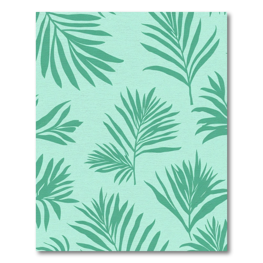 Teal Palm Frond Tropical Pattern Rug