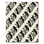 Abstract Black Human Figures Cream Rug