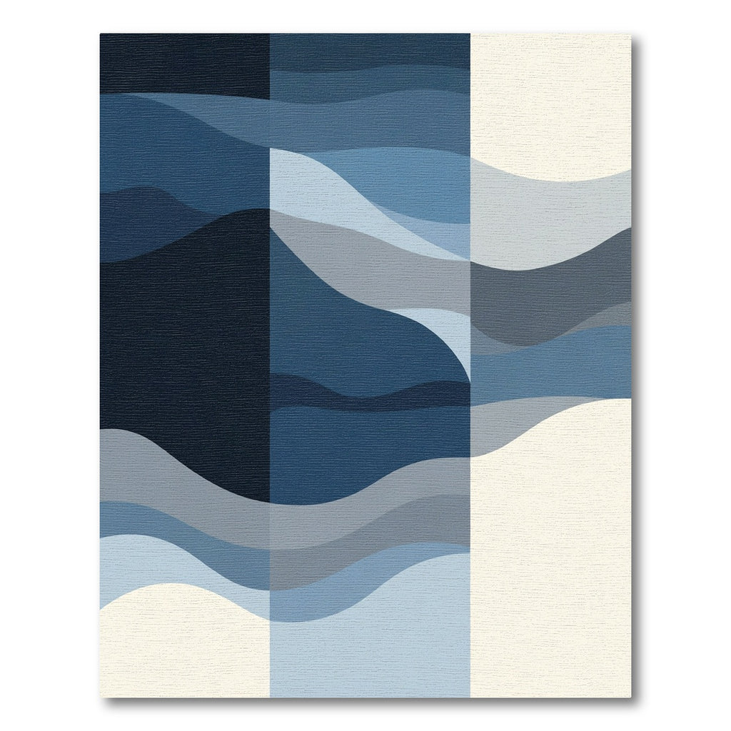 Deep Blue Gradation Wave Art Rug