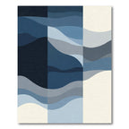 Deep Blue Gradation Wave Art Rug