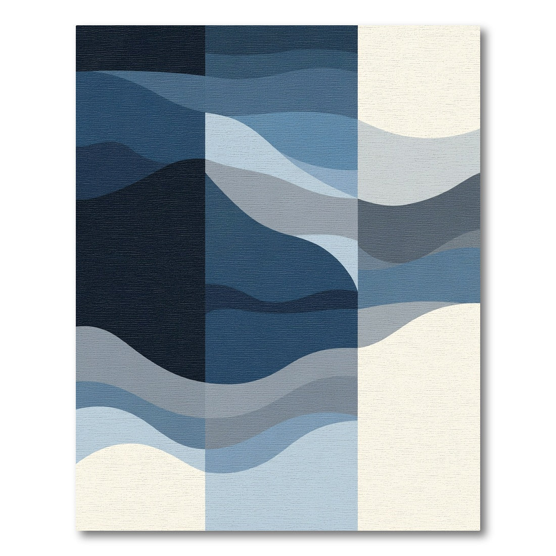 Deep Blue Gradation Wave Art Rug