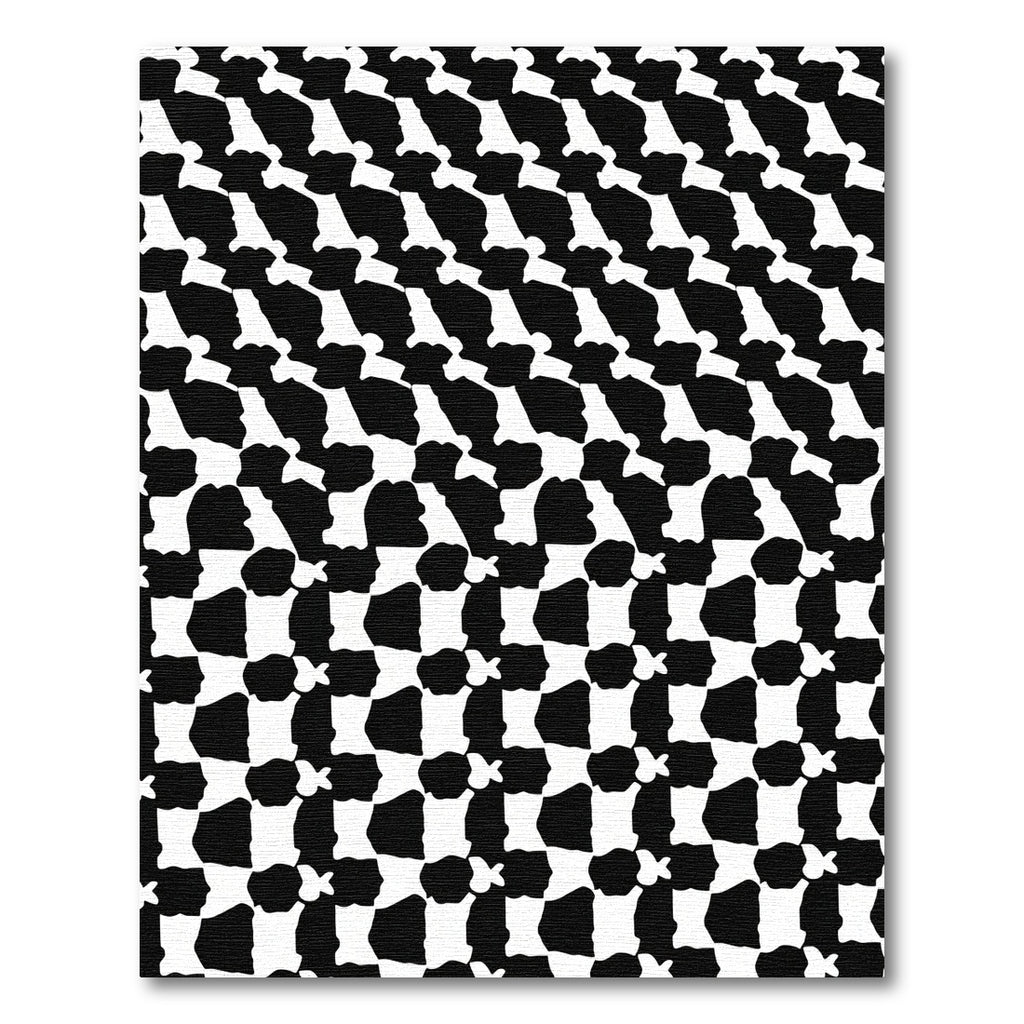 Black White Optical Illusion Tessellation Rug