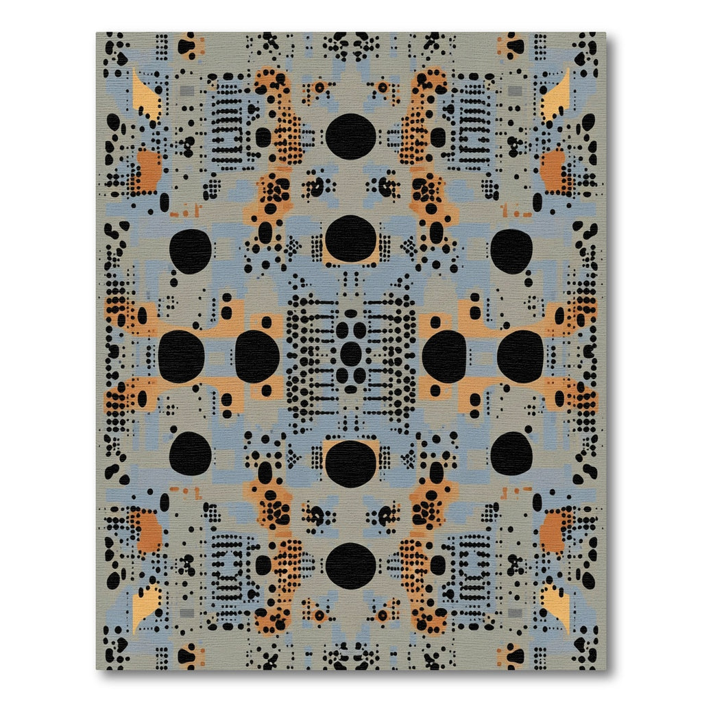 Geometric Circuit Board Inspired Rug