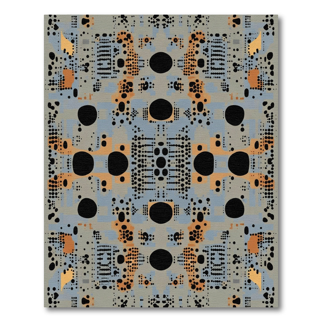 Geometric Circuit Board Inspired Rug