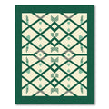 Emerald And Cream Geometric Diamond Rug