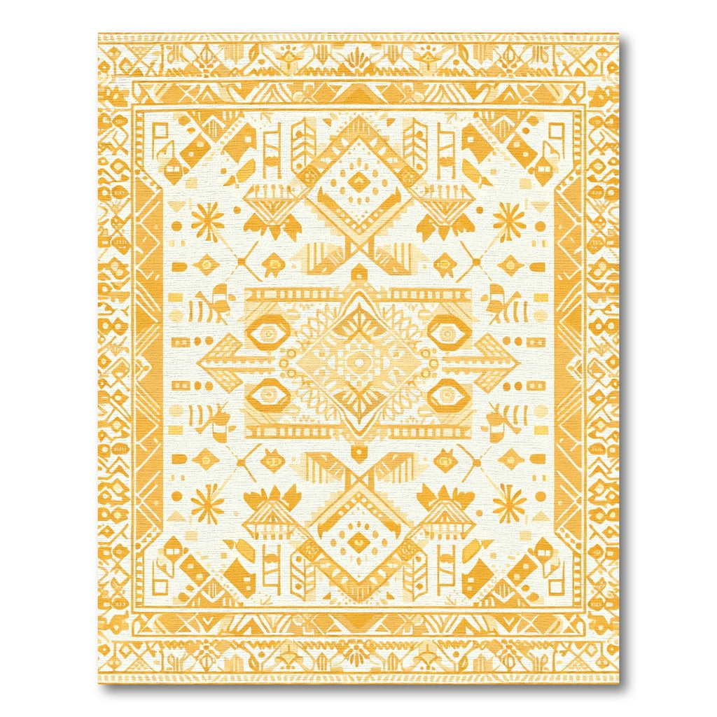 Golden Ochre Tribal Medallion Rug