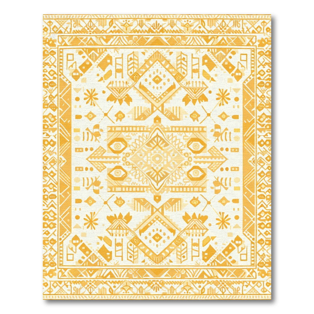 Golden Ochre Tribal Medallion Rug