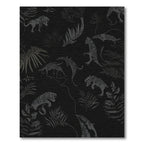 Dark Gray Tiger Jungle Scene Rug