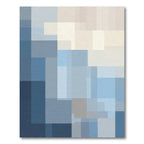 Abstract Geometric Teal and Cream Rectangles Rug