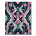 Whimsical Pink Teal Abstract Symmetry Rug