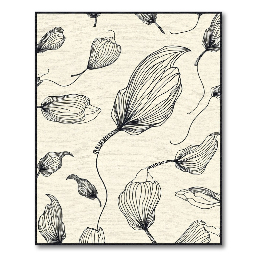 Mono Floral Line Sketch Rug