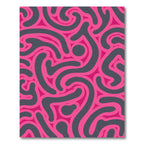 Vivid Pink Swirl Gray Abstract Rug