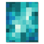 Mosaic Teal Blue Squares Rug