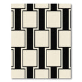 Black Cream Geometric Square Composition Rug