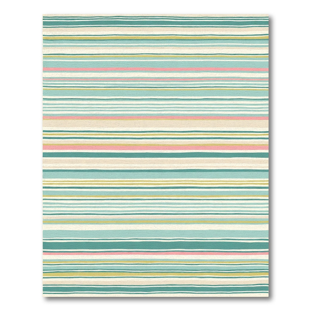 Aqua Blush Cream Striped Lines Rug