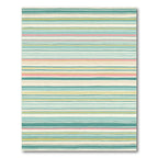 Aqua Blush Cream Striped Lines Rug