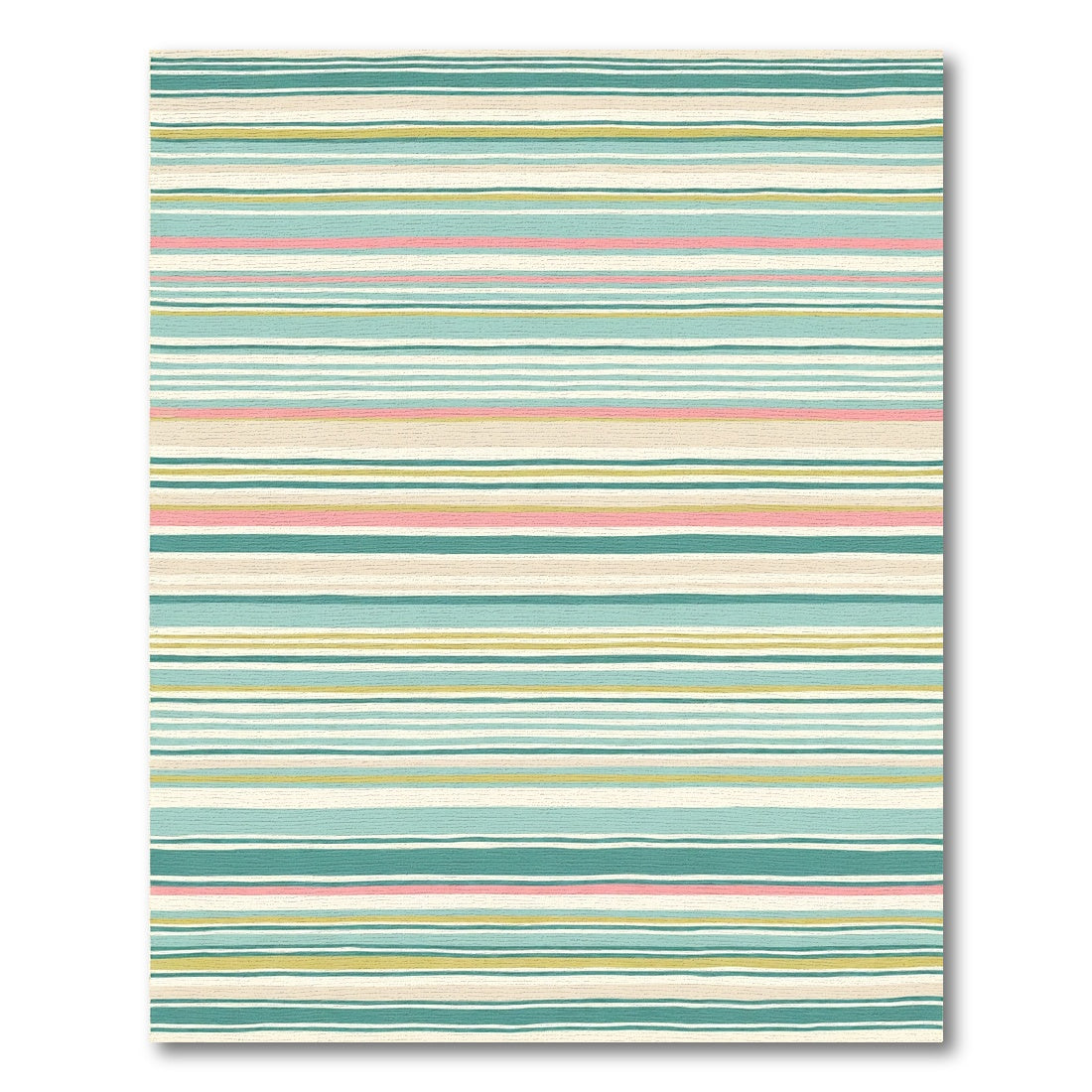 Aqua Blush Cream Striped Lines Rug