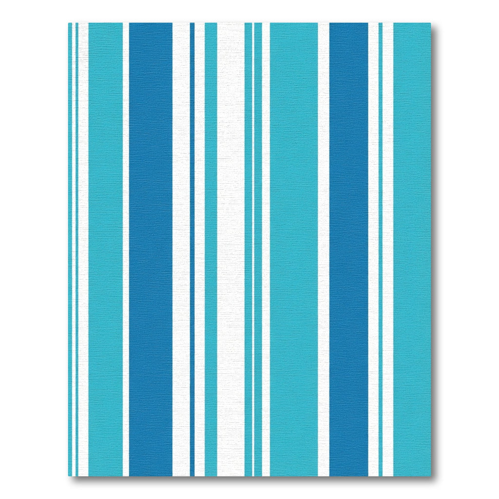 Aqua and Cobalt Vertical Stripe Rug