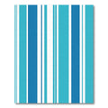 Aqua and Cobalt Vertical Stripe Rug
