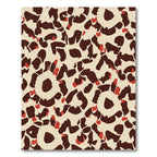 Cream Brown Red Organic Bloom Collage Rug