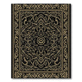 Black Golden Intricate Scrollwork Medallion Rug