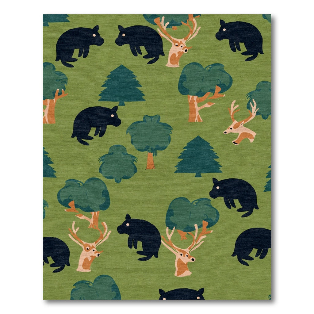 Forest Animals Deer And Bears Whimsical Woodland Rug