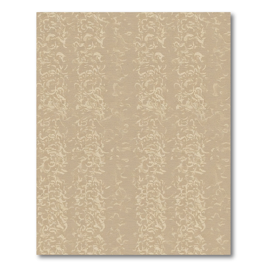 Soft Beige Abstract Vertical Swirls Rug