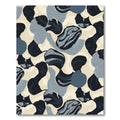 Abstract Navy Blue Camouflage Blobs Rug