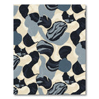 Abstract Navy Blue Camouflage Blobs Rug
