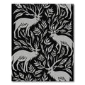 Light Gray Stag Botanical Scene Rug
