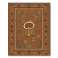 Earthy Mushroom Garden Border Rug