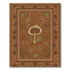 Earthy Mushroom Garden Border Rug