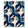 Abstract Ivory Navy Fluid Shape Rug