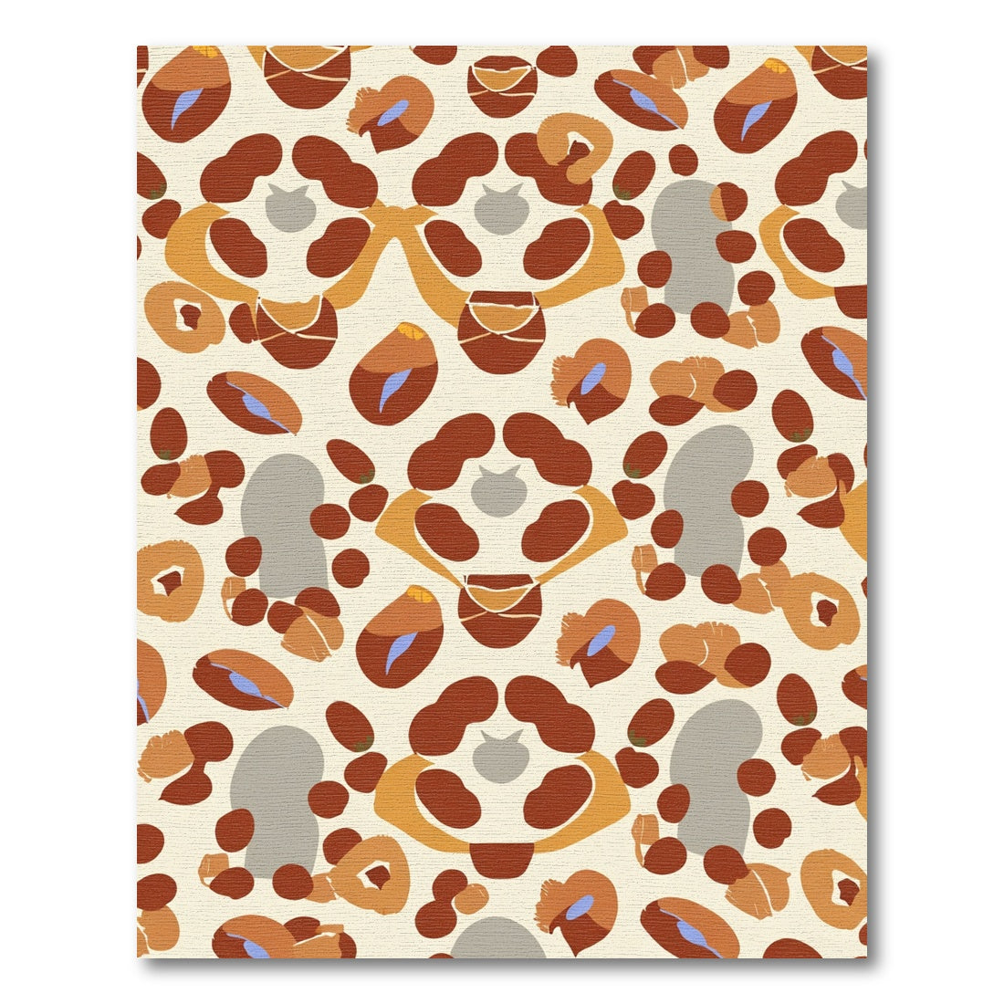 Abstract Terracotta Organic Shapes Rug