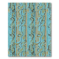 Turquoise Gold Abstract Striped Swirls Rug