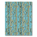 Turquoise Gold Abstract Striped Swirls Rug