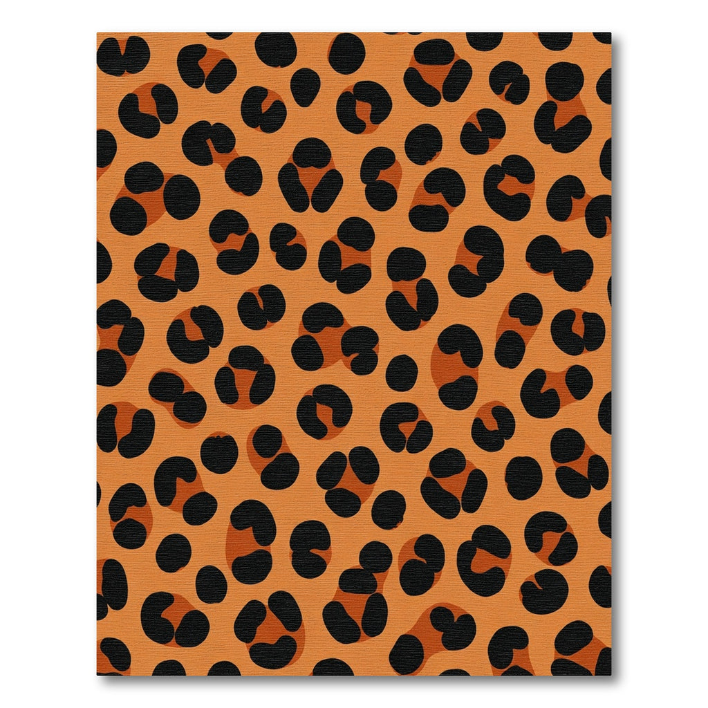 Orange Black Spotted Animal Print Rug