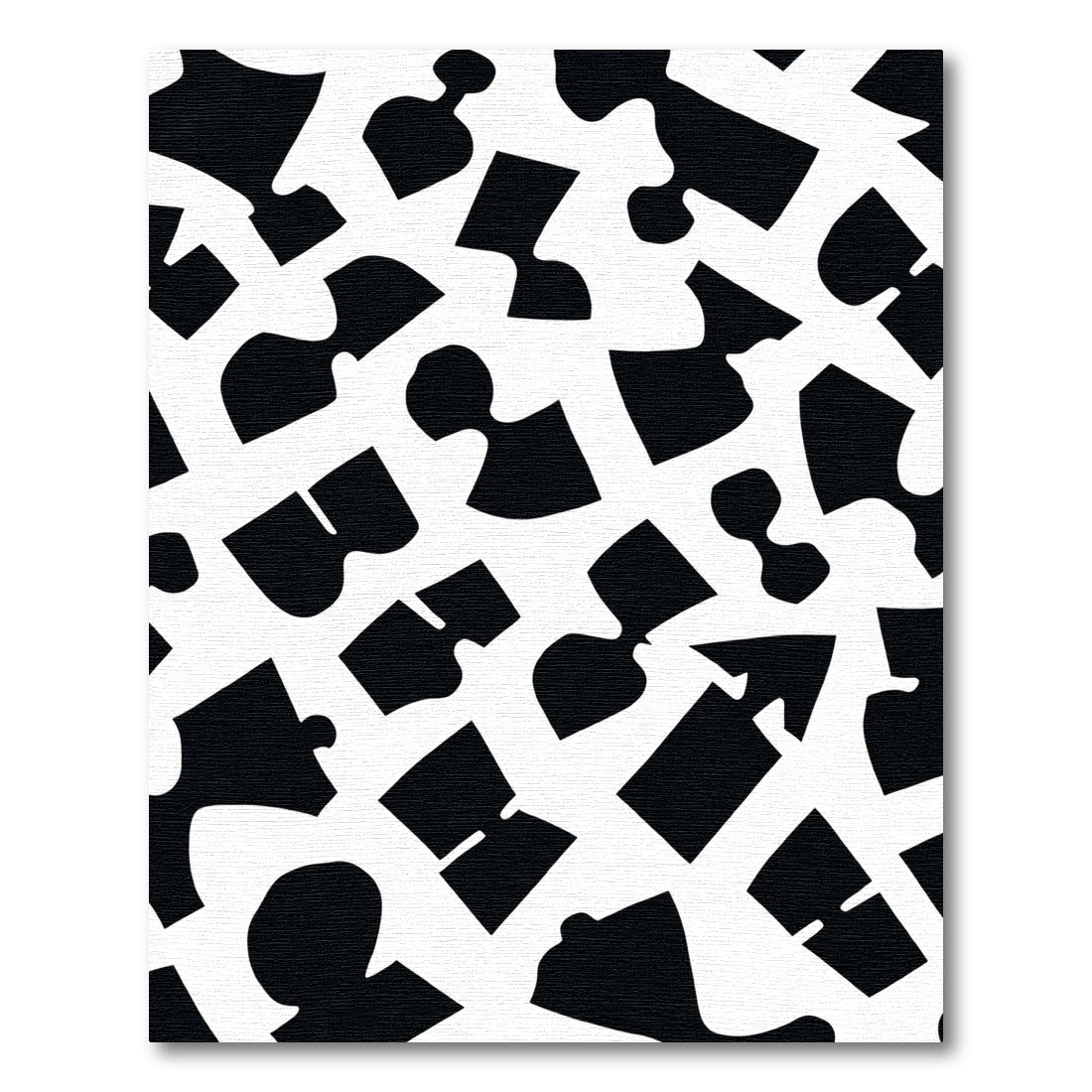 Black And White Jigsaw Puzzle Shapes Rug