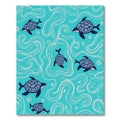 Blue Ocean Turtle Swirls Rug