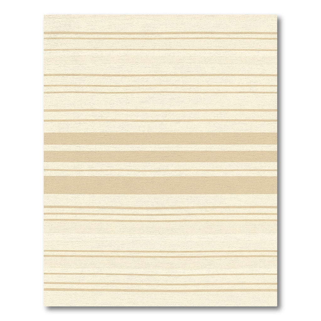 Cream Beige Wide Thin Stripe Rug