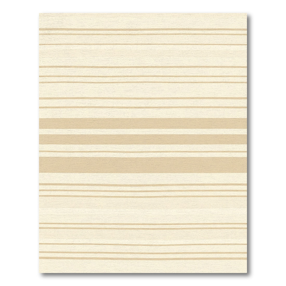 Cream Beige Wide Thin Stripe Rug
